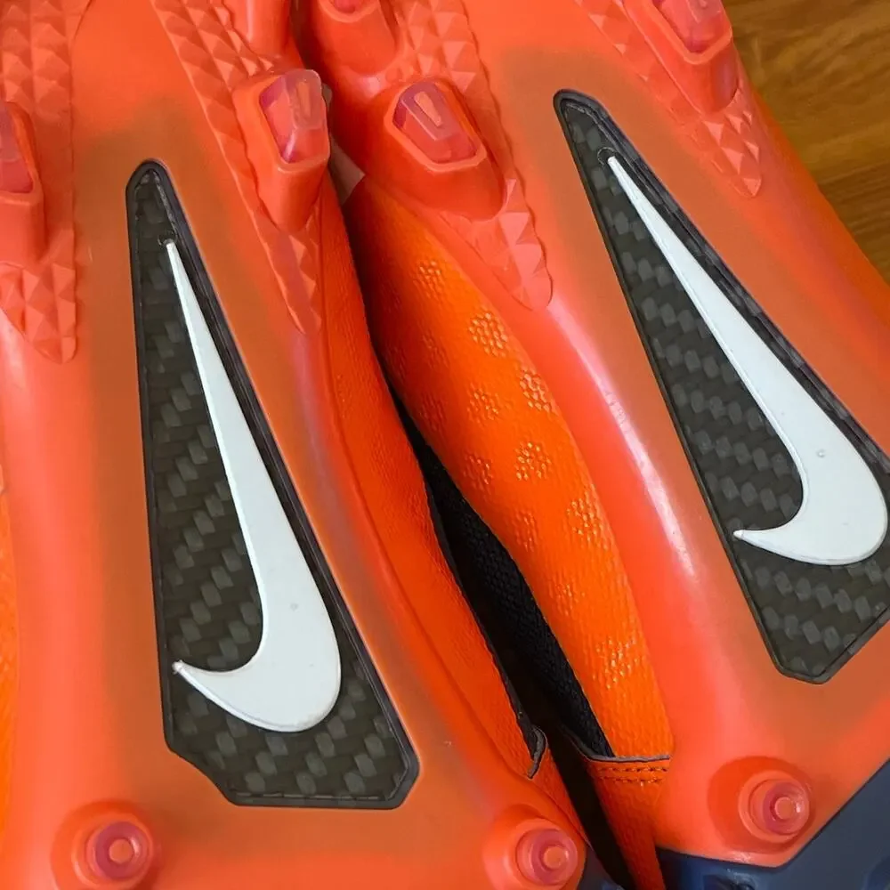 New Nike Hyperfuse Vapor Elite Football Cleats Broncos Orange Blue Size 14